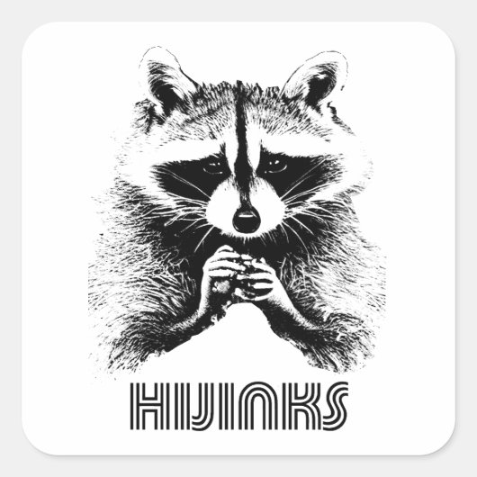 Sticker Carré Raccoon Hijinks (Devant)