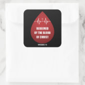 Sticker Carré Racheté par le Sang du Christ - Foi chrétienne (Sac)
