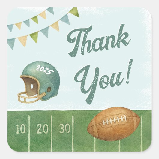 Sticker Carré Racine de l'année Football (Devant)