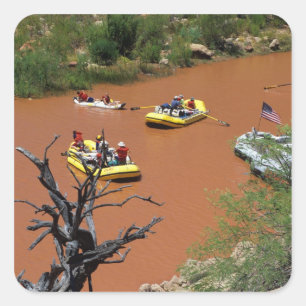 Sticker Carré Radeaux à rames entrent dans la rivière Colorado