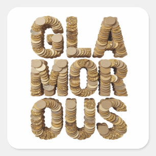 Sticker Carré Radiant Gold GLAMOROUS Design de décalque