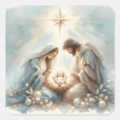 Sticker Carré Radiant Holy Family Nativity Scene (Devant)