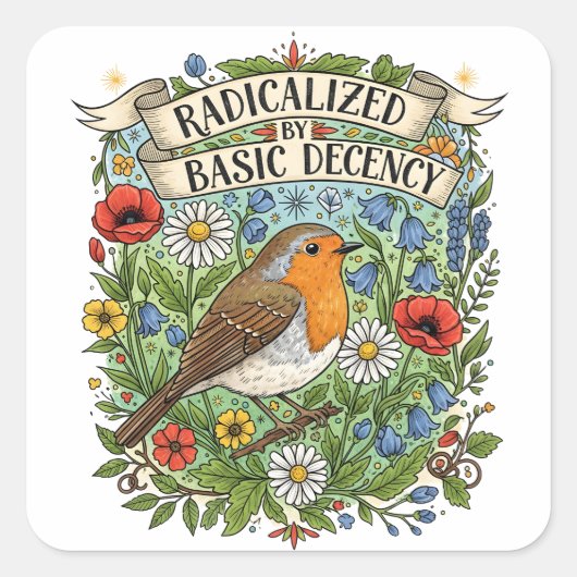 Sticker Carré Radicalisé par l'esthétique de la décence élémenta (Devant)