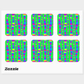 Sticker Carré Radio Neon Colors Rétro Modern Pattern Psychedelic (Feuille)