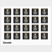 Sticker Carré Radiologie Noël Père Noël Skeleton Xray Technicien (Feuille)