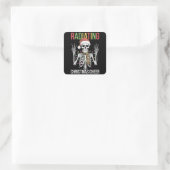 Sticker Carré Radiologie Noël Père Noël Skeleton Xray Technicien (Sac)