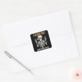 Sticker Carré Radiologie Noël Père Noël Skeleton Xray Technicien (Enveloppe)