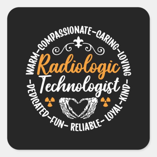 Sticker Carré Radiology Tech Radiologic Technologist Nurse Xray (Devant)