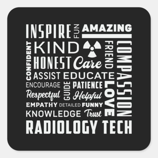 Sticker Carré Radiology Tech Technologist Rad Tech X-Ray Techs (Devant)