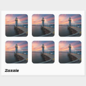 Sticker Carré Raffles phare | Marina, Singapour (Feuille)