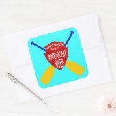 Sticker Carré Rafting d'eau vive de la rivière American (Enveloppe)