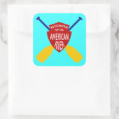 Sticker Carré Rafting d'eau vive de la rivière American (Sac)