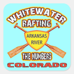 Sticker Carré Rafting en eau vive Les chiffres