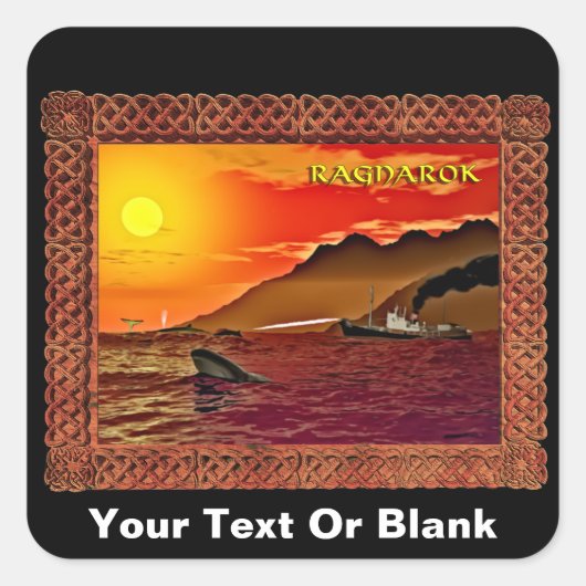 Sticker Carré Ragnarok Pour Baleines (Devant)