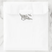 Sticker Carré raies manta (Sac)