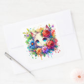 Sticker Carré Rainbow Anime Kitten Anniversaire (Enveloppe)