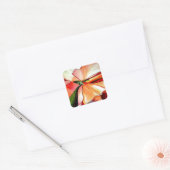 Sticker Carré Rainbow Begonia flower watercolour original (Enveloppe)