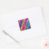 Sticker Carré Rainbow Blast Art Abstrait (Enveloppe)
