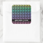 Sticker Carré Rainbow Brot Plats Patchwork Quilt Motif (Sac)