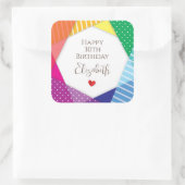 Sticker Carré Rainbow Colours Festival Theme Joyeux 30e annivers (Sac)