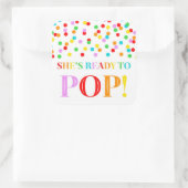 Sticker Carré Rainbow Confetti Elle est prête à pop (Sac)