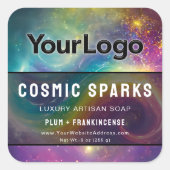 Sticker Carré Rainbow Cosmic Galaxy Artisan Product Labels (Devant)