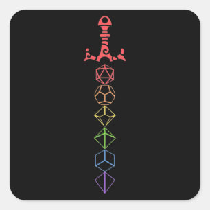 Sticker Carré Rainbow Dice Sword Tablett RPG Jeu