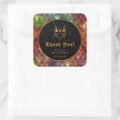 Sticker Carré Rainbow Dragon Scales Or Anniversaire Merci (Sac)