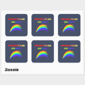 STICKER CARRÉ RAINBOW FIER D'ÊTRE UN ALLIÉ (Feuille)