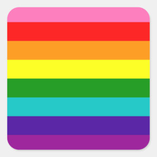 Sticker Carré Rainbow Gay Pride LGBT Original 8 Stripes