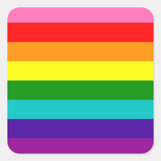 Sticker Carré Rainbow Gay Pride LGBT Original 8 Stripes (Devant)