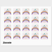 Sticker Carré Rainbow Girl Anniversaire Merci (Feuille)