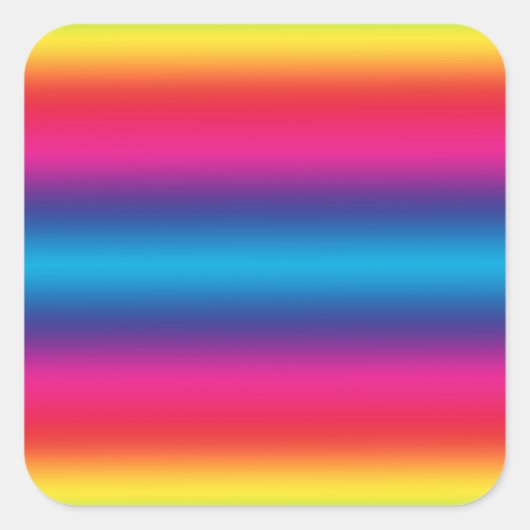 Sticker Carré Rainbow Gradient - Customisé Rainbows Modèle (Devant)