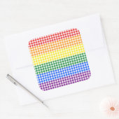 Sticker Carré Rainbow Houndstooth (Enveloppe)