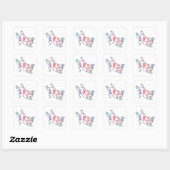 Sticker Carré Rainbow Kitty (Feuille)