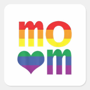 Sticker Carré Rainbow LGBT Pride Mois Fête des mères LGBT