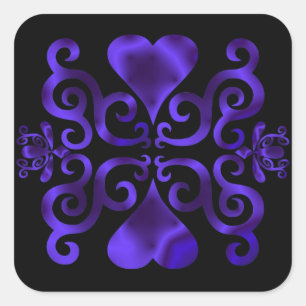 Sticker Carré Rainbow Lily and Heart