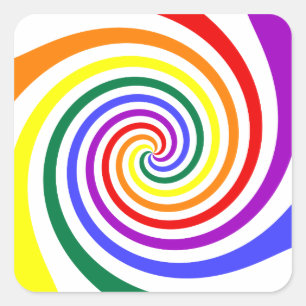 Sticker Carré Rainbow Lollipop