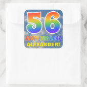 Sticker Carré Rainbow Look "56" & "HAPPY BANTHDAY", Nuages, Sky (Sac)