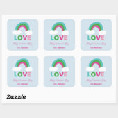 Sticker Carré Rainbow Love Valentine's Day (Feuille)