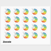 Sticker Carré Rainbow Mane Unicorn (Feuille)