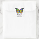 Sticker Carré Rainbow Monarch Papillon Mariage Merci (Sac)
