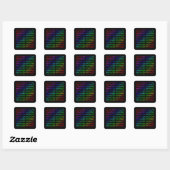 Sticker Carré Rainbow Om Mani Padme Hum (en noir) (Feuille)