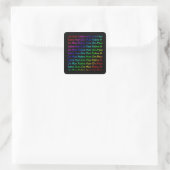 Sticker Carré Rainbow Om Mani Padme Hum (en noir) (Sac)
