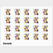 STICKER CARRÉ RAINBOW PARTY (Feuille)