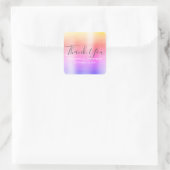 Sticker Carré Rainbow Pastel Mariage Faveur Merci (Sac)