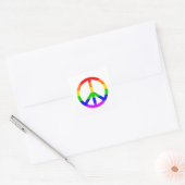 Sticker Carré Rainbow Peace Sign (Enveloppe)