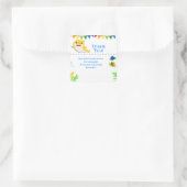 Sticker Carré Rainbow Sharks Merci de fête d'anniversaire (Sac)