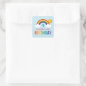 Sticker Carré Rainbow Sky Blue Girls Anniversaire (Sac)