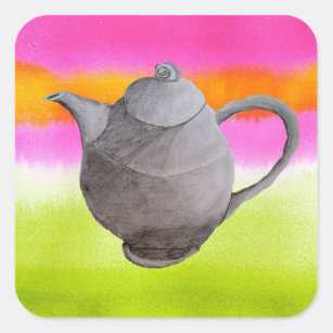 Sticker Carré Rainbow Teapot partie thé